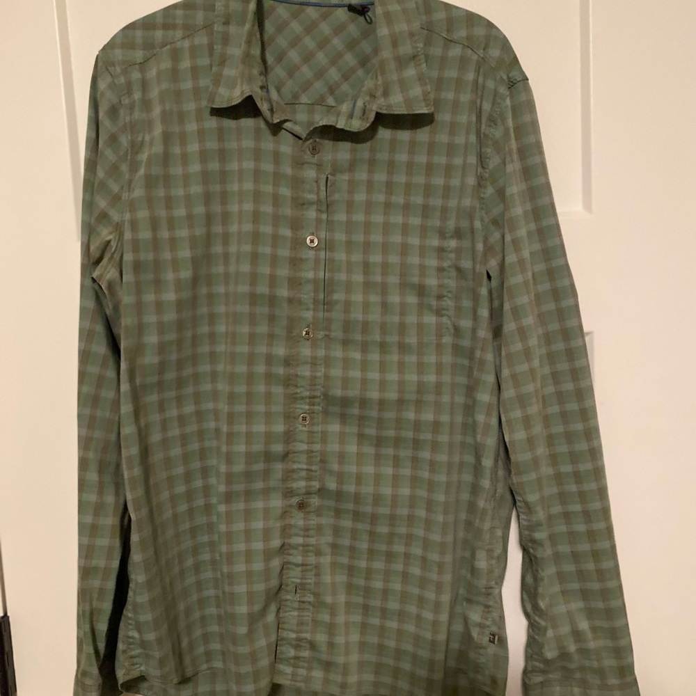 Toad & Co Mens Green Plaid Organic Cotton Blend Button‎ Down Medium